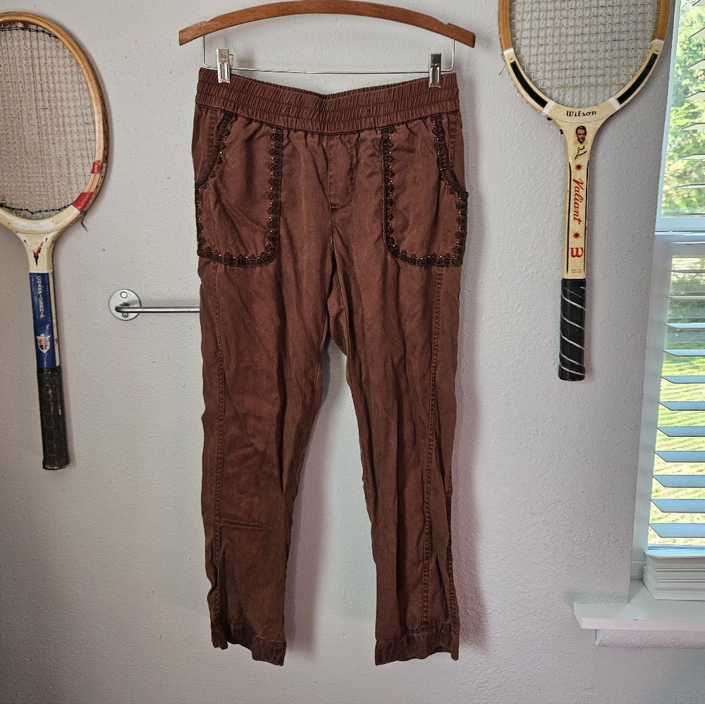 Anthropologie Hei Hei Moroccan jogger pants Chocolate Brown XS